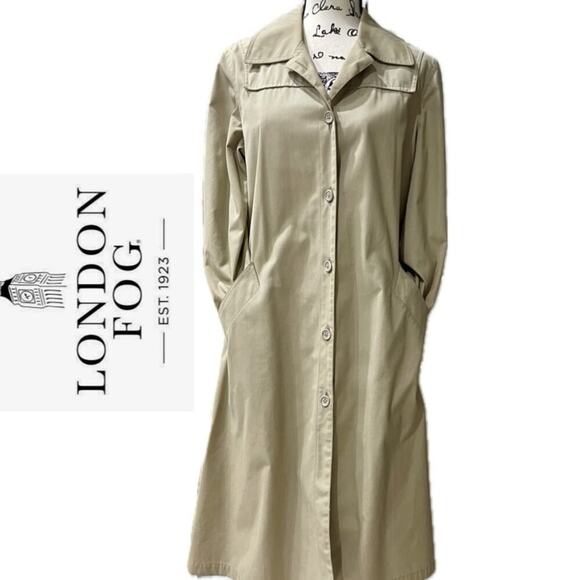 London Fog Trench Coat VTG Sz 10P Tan made in Baltimore Versatile Sophisticated - Picture 1 of 10
